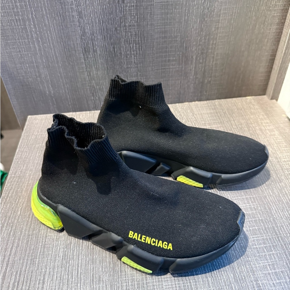 Balenciaga Speed Trainer Clearsole Green Sneakers - Picture 3 of 6